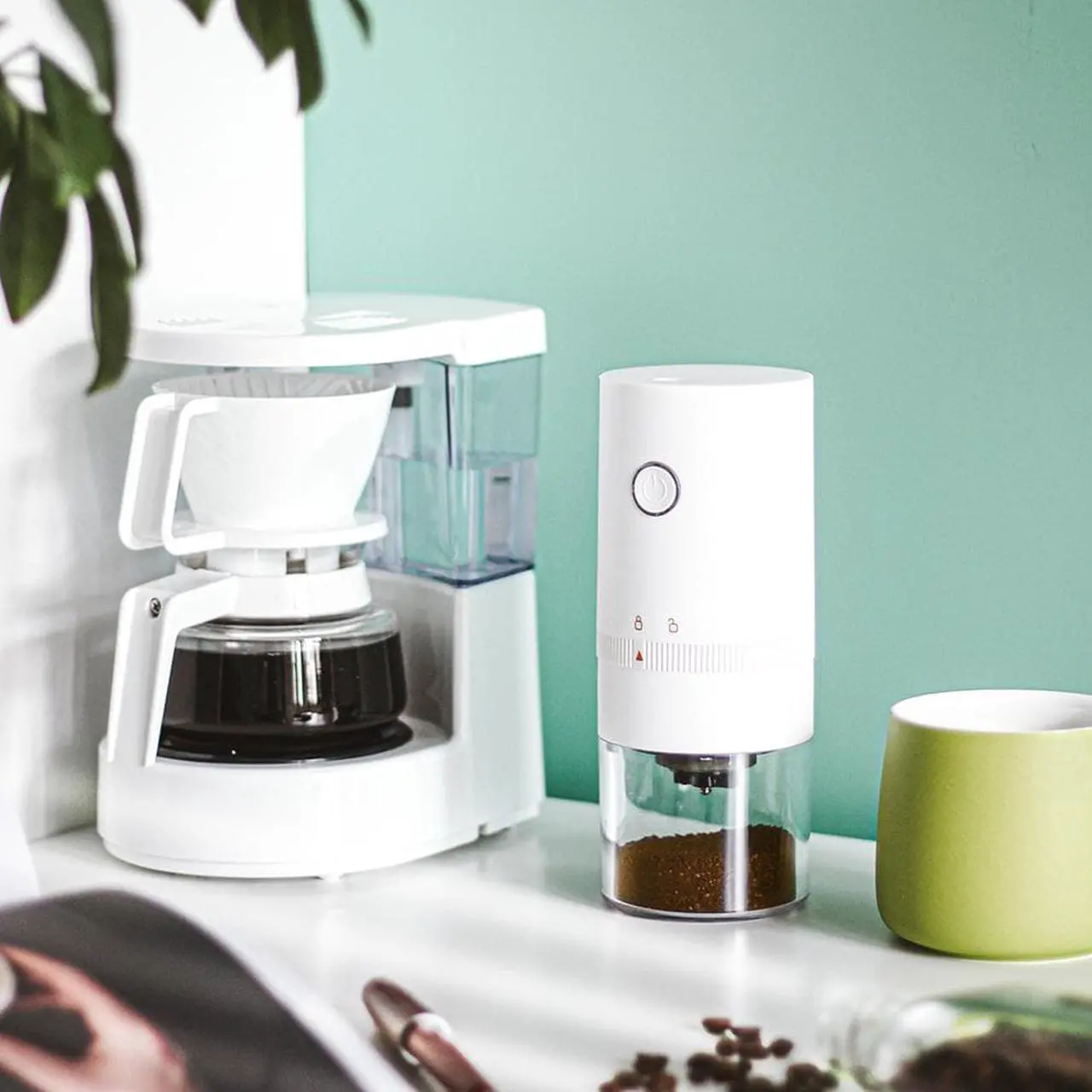 Alt view image 5 of 7 - Electric Coffee Grinder, Herb Grinder Spice Grinder Flower Mill, USB Charging, Ceramic Burr