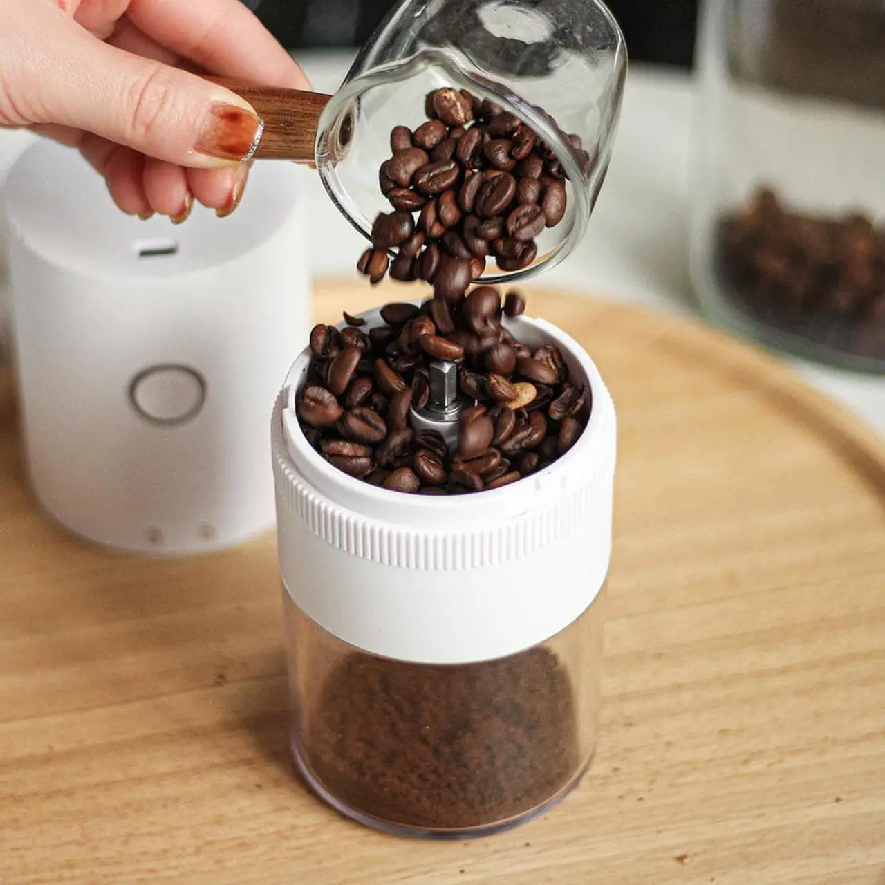 Alt view image 6 of 7 - Electric Coffee Grinder, Herb Grinder Spice Grinder Flower Mill, USB Charging, Ceramic Burr