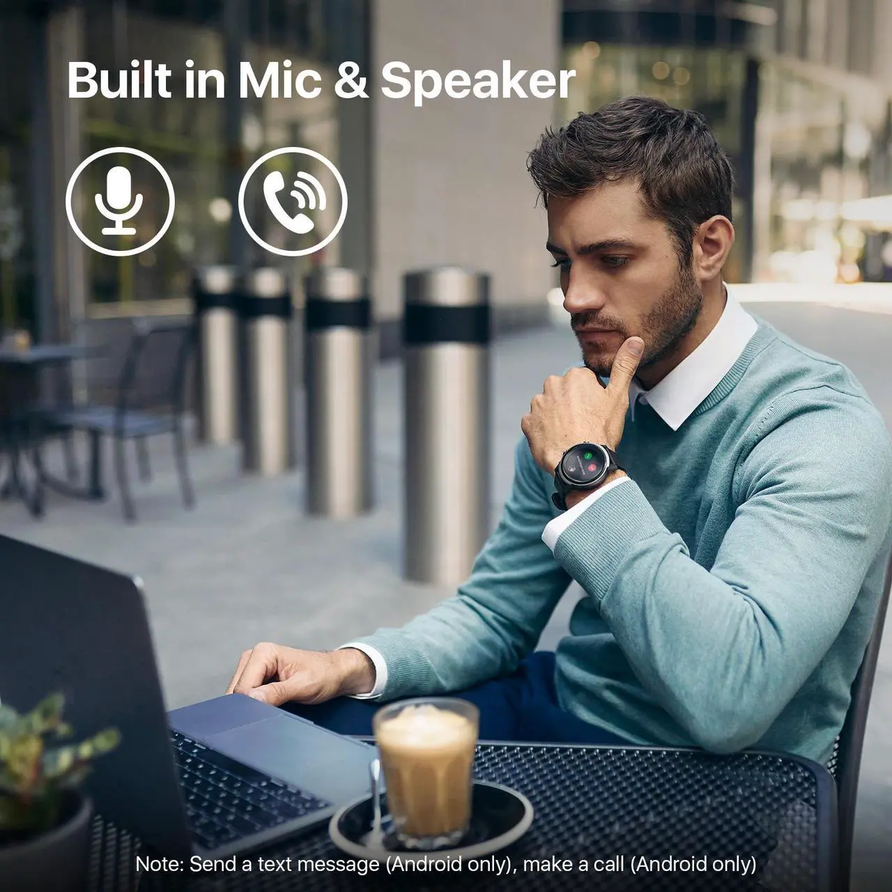 Alt view image 3 of 7 - Ticwatch E3 Smart Watch Men's Wear OS by Google Watch iOS and Android Compatible Watch Qualcomm Snapdragon Wear 4100 Platform Health Monitor Fitness Tracker GPS NFC Mic and Speaker IP68 Waterproof