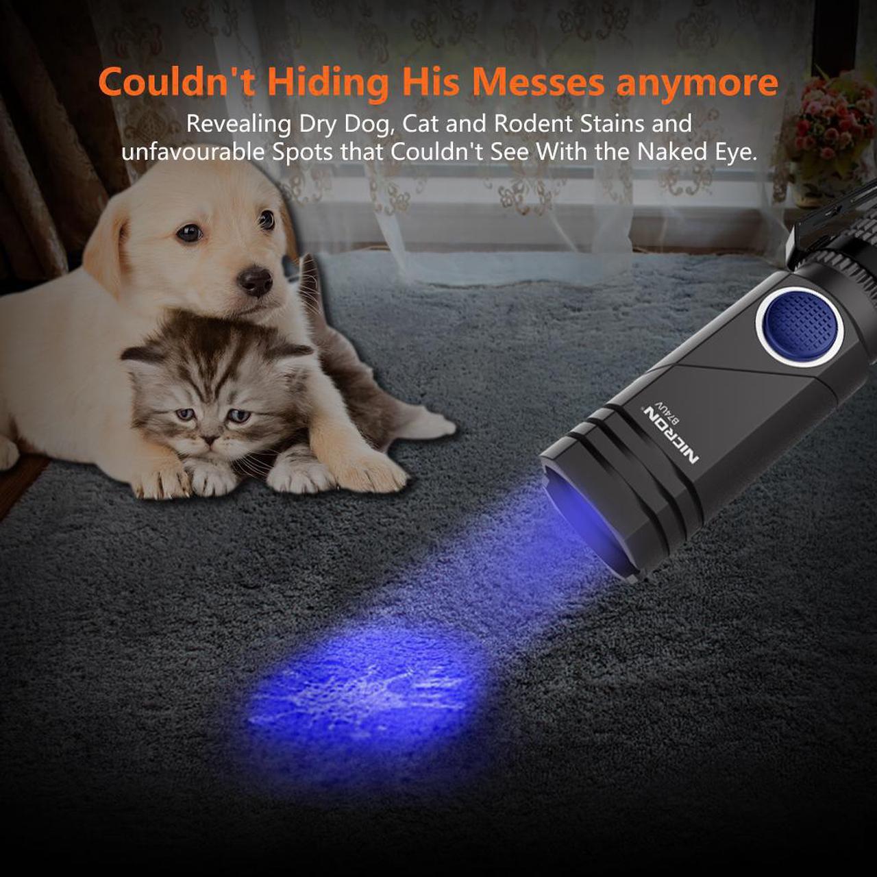 Alt view image 4 of 7 - NICRON LED Rechargeable Flashlight, IP65 Waterproof, 700 Lumen, 90 Degree Rotating Head, Mini Rechargeable Hand Lamp, 5 Modes for Outdoor Camping, with 14500 Battery, B74UV
