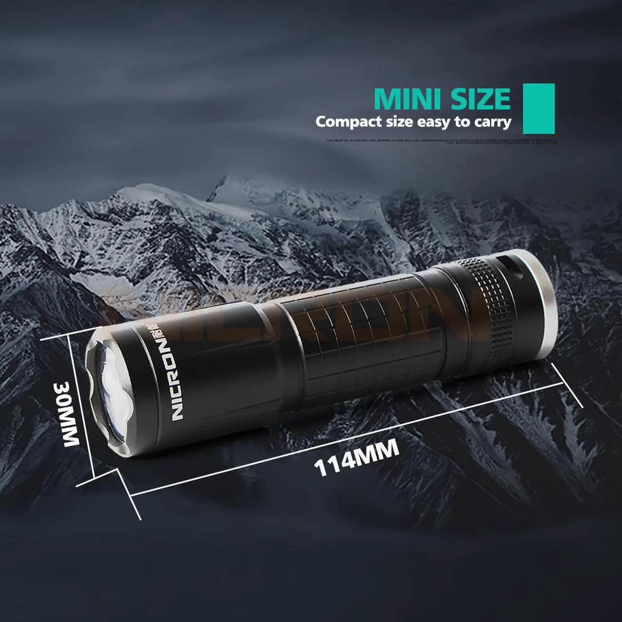 Alt view image 4 of 7 - NICRON 3W LED flashlight N5 waterproof IP65 200LM brightness beam distance 175m 3pcs AAA battery mini flashlight for outdoor household maintenance N5