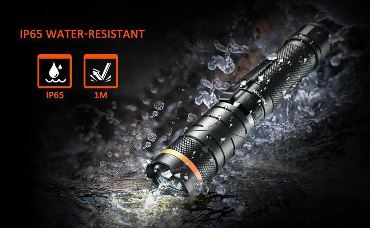 Alt view image 4 of 6 - NICRON Magnet 90 Degree Rechargeable LED Flashlight Handfree Ultra High Brightness 1200LM With Three Light Color(White,Red,Green),Waterproof Rotatable head LED Torch For Household Outdoor Use B70