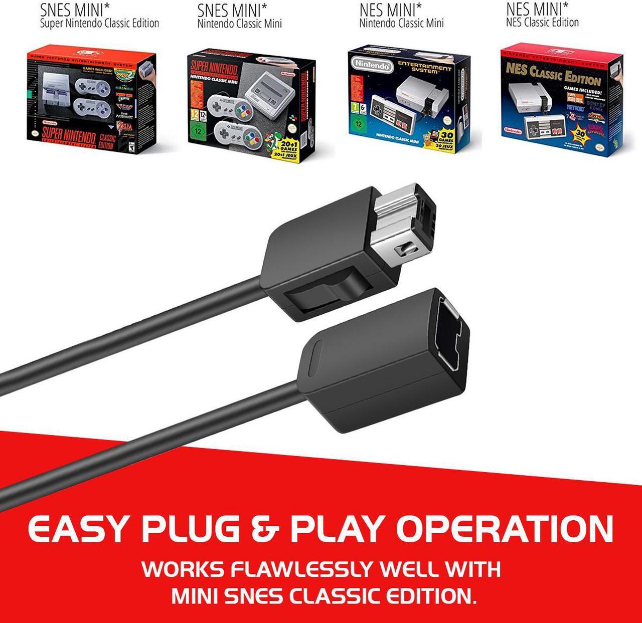 Alt view image 2 of 7 - NES Classic Controller Extension Cable 3M / 10ft (2-PACK),SNES Extension Power Cord for Super Nintendo SNES Classic Edition Controller (2017) and Mini NES Classic Edition (2016)