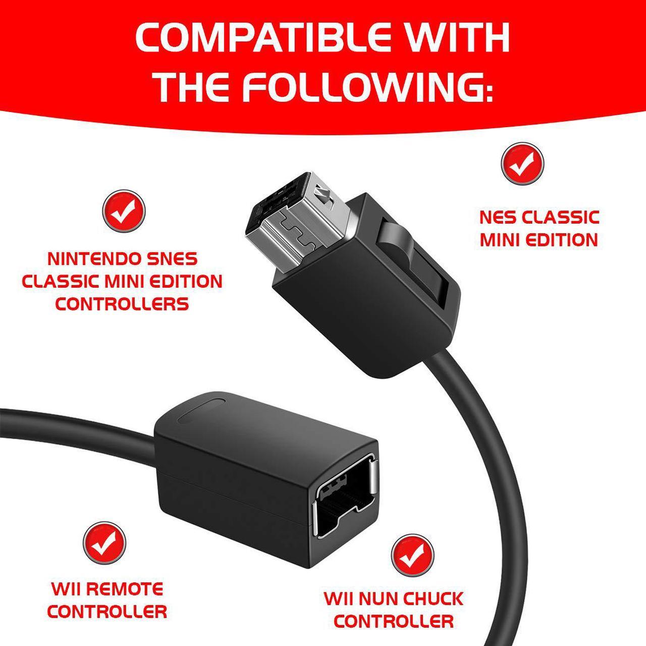 Alt view image 4 of 7 - NES Classic Controller Extension Cable 3M / 10ft (2-PACK),SNES Extension Power Cord for Super Nintendo SNES Classic Edition Controller (2017) and Mini NES Classic Edition (2016)