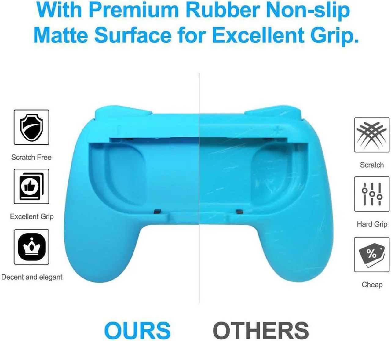 Alt view image 5 of 7 - Grip for Nintendo Switch Joy-Con, 2-Pack Switch Controller Grip Handle Kit for Nintendo Switch Joy-Con