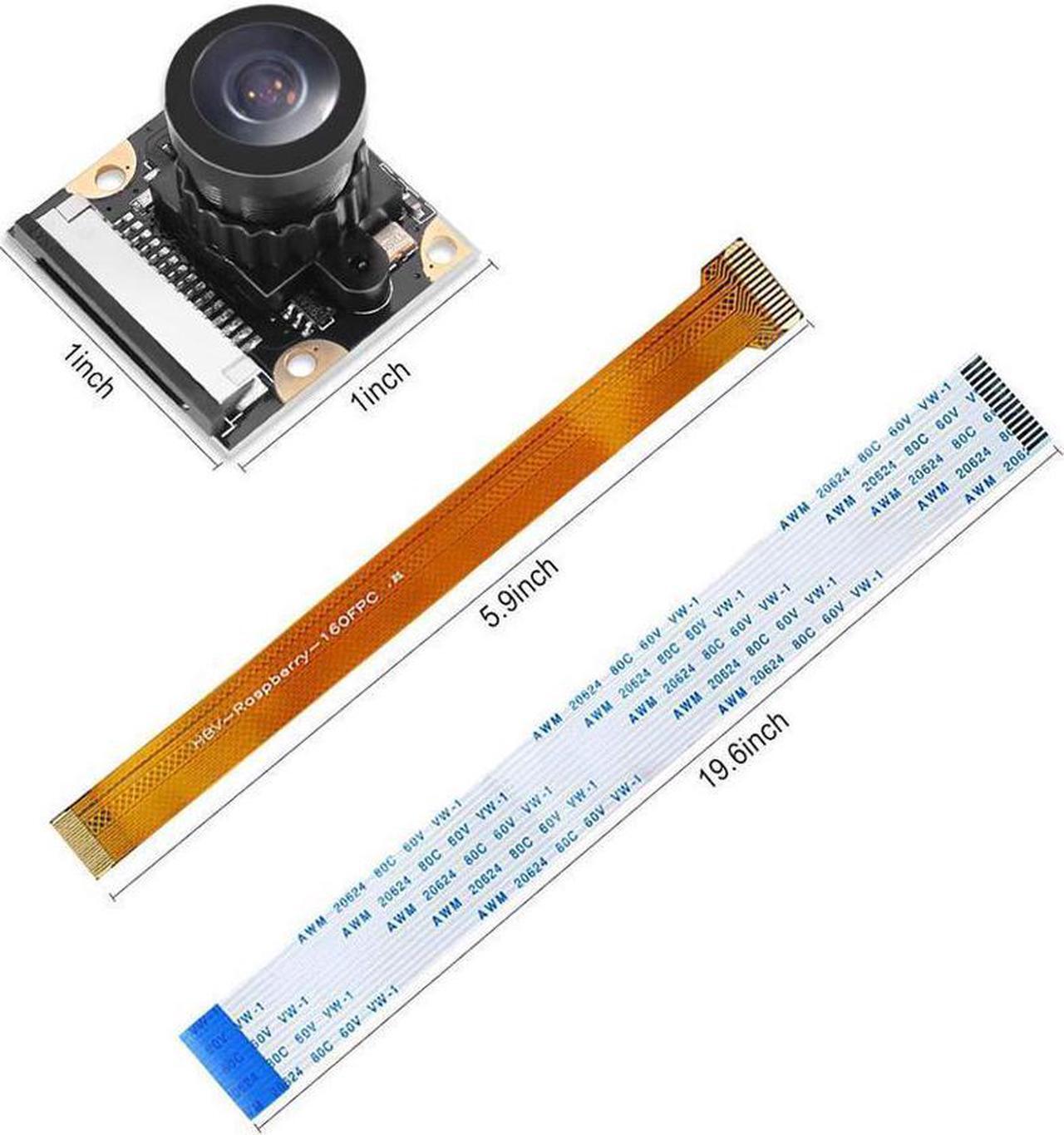 Alt view image 6 of 6 - Raspberry Pi Zero W Camera Module 160FOV 5MP Fisheye Lens Camera Wide Angle 160 Degree OV5647 1080P Sensor HD Webcam Video with Zero Cable for Raspberry Pi Model 4/3 B/B+ A+ RPi 3/2/1/zero/zero W
