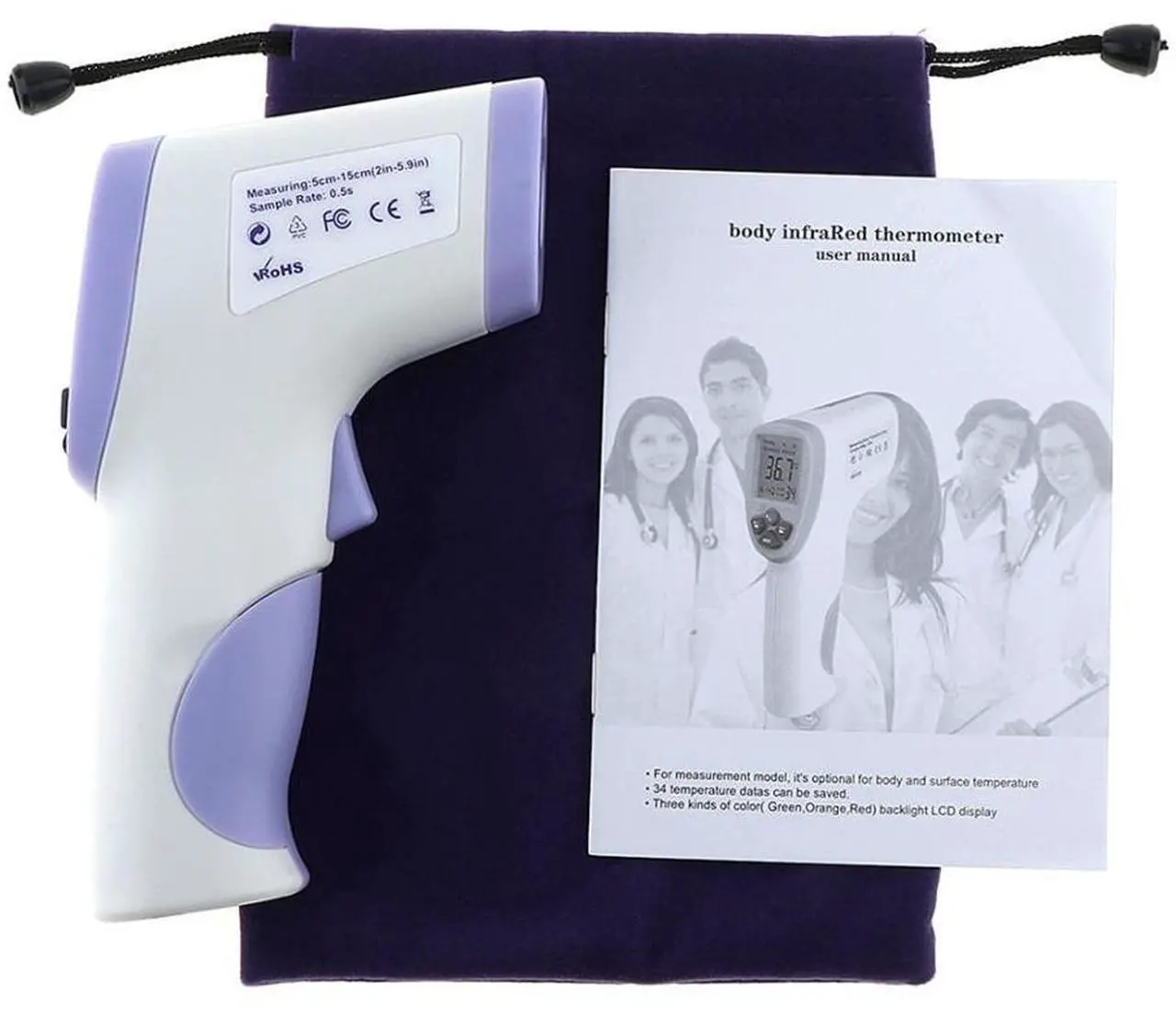 Alt view image 7 of 7 - Digital Infrared Forehead Thermometer Non-Contact Digital Medical Thermometer for Baby Adult Child