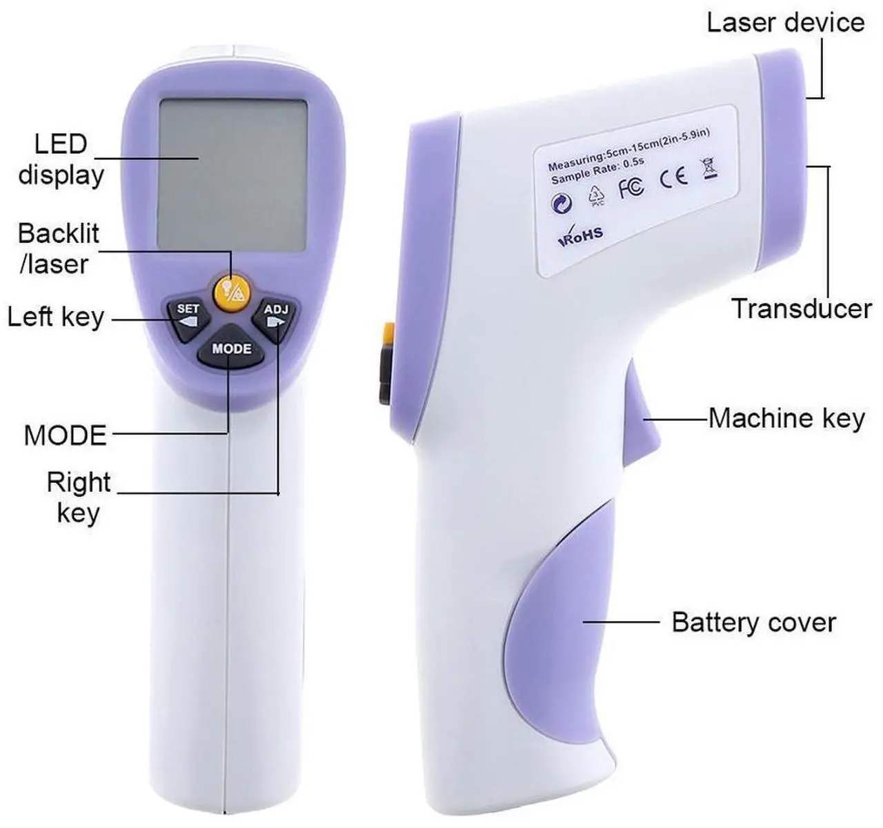 Alt view image 2 of 7 - Digital Infrared Forehead Thermometer Non-Contact Digital Medical Thermometer for Baby Adult Child
