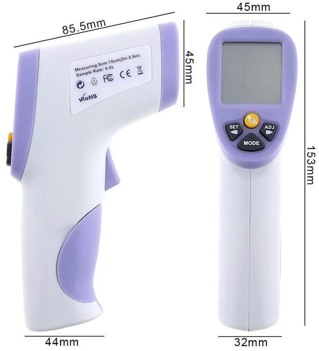 Alt view image 6 of 7 - Digital Infrared Forehead Thermometer Non-Contact Digital Medical Thermometer for Baby Adult Child