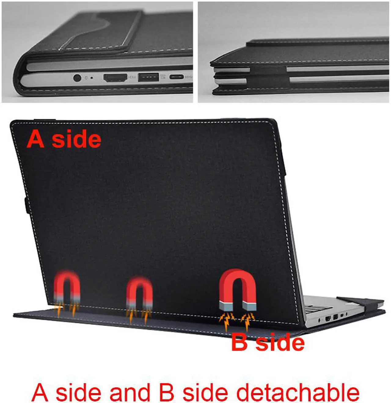Alt view image 4 of 7 - Surface Laptop 3 Case PU Leather Detachable Protective Cover for Microsoft Surface Laptop 3 Laptop 2 laptop 1 13.5 Inch