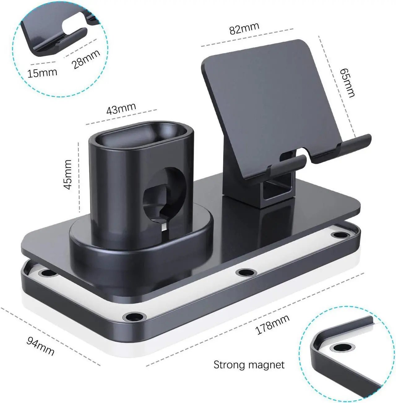 Alt view image 7 of 7 - 3 in 1 Charging Stand Compatible with iWatch Series 5 4 3 1 / AirPods and iPhone 11/11 Pro/11 Pro Max/X/XS/XS Max/XR/8/8Plus/7/7 Plus/6S /6S Plus