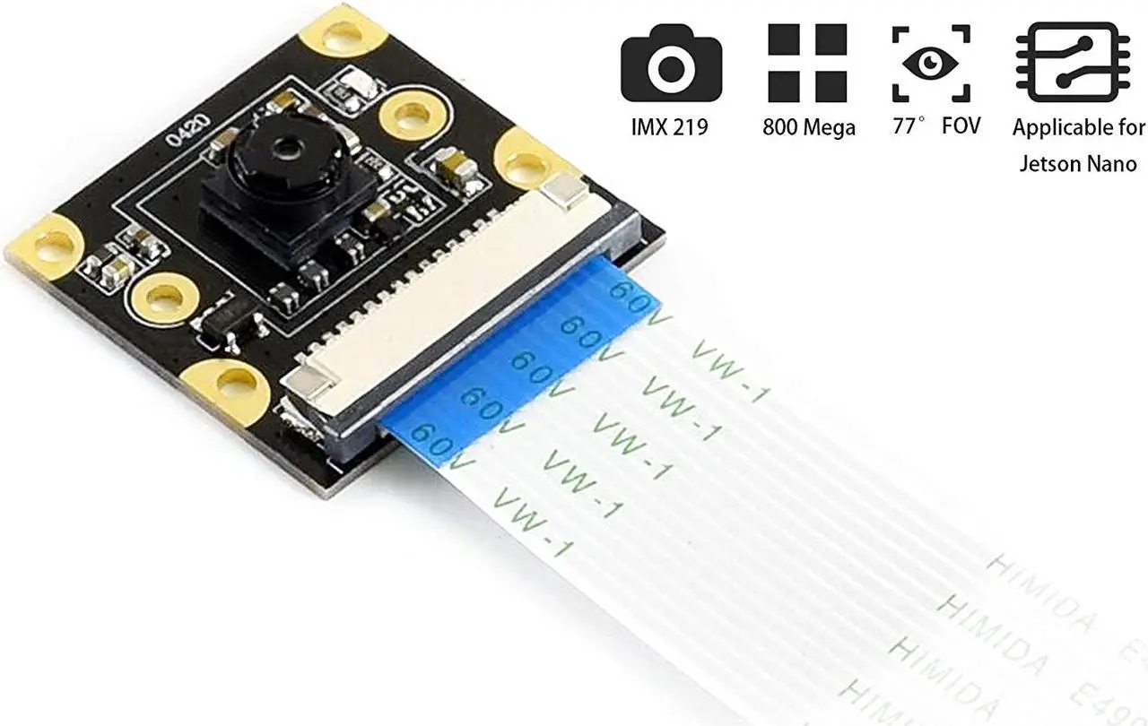 Main image of 8MP IMX219-77 Camera Compatible with NVIDIA Jetson Nano and Raspberry Pi Compute Module 3/3+, 8 Megapixels Camera Module IMX219 Sensor 3280×2464 Resolution 77 Degree Angle of View