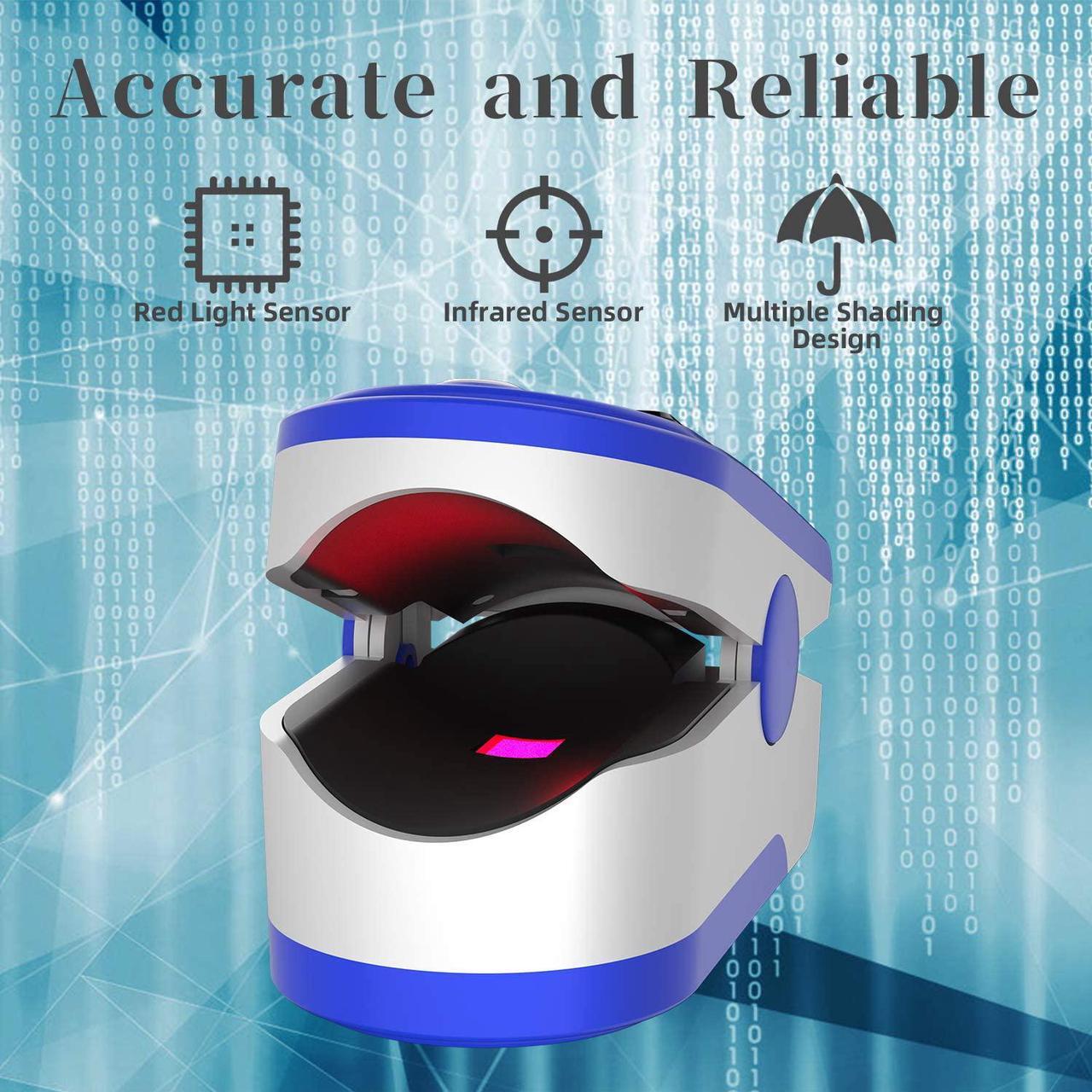 Alt view image 2 of 6 - Pulse Oximeter Fingertip, Blood Oxygen Saturation Monitor with Pulse, Oximeter Finger Oxygen Readings, Accurate, Heart Rate and Fast Spo2 Reading Oxygen Meter, Portable