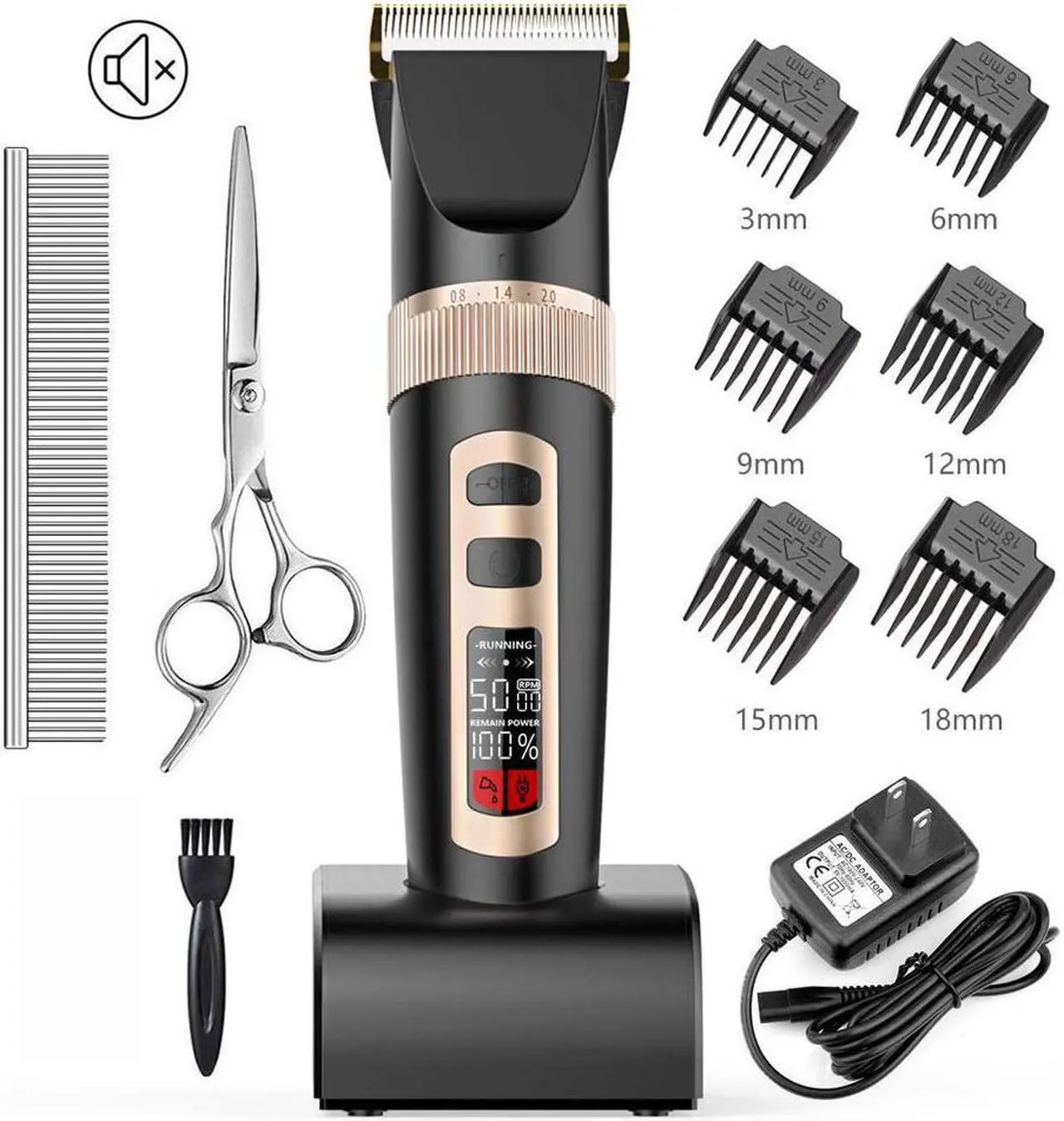 Main image of Dog Grooming Clippers Professional Heavy Duty 2 in 1 with Small Trimmer Blade Quiet Rechargeable Cordless Electric Hair Cutting Kit for Dogs Cats Pets