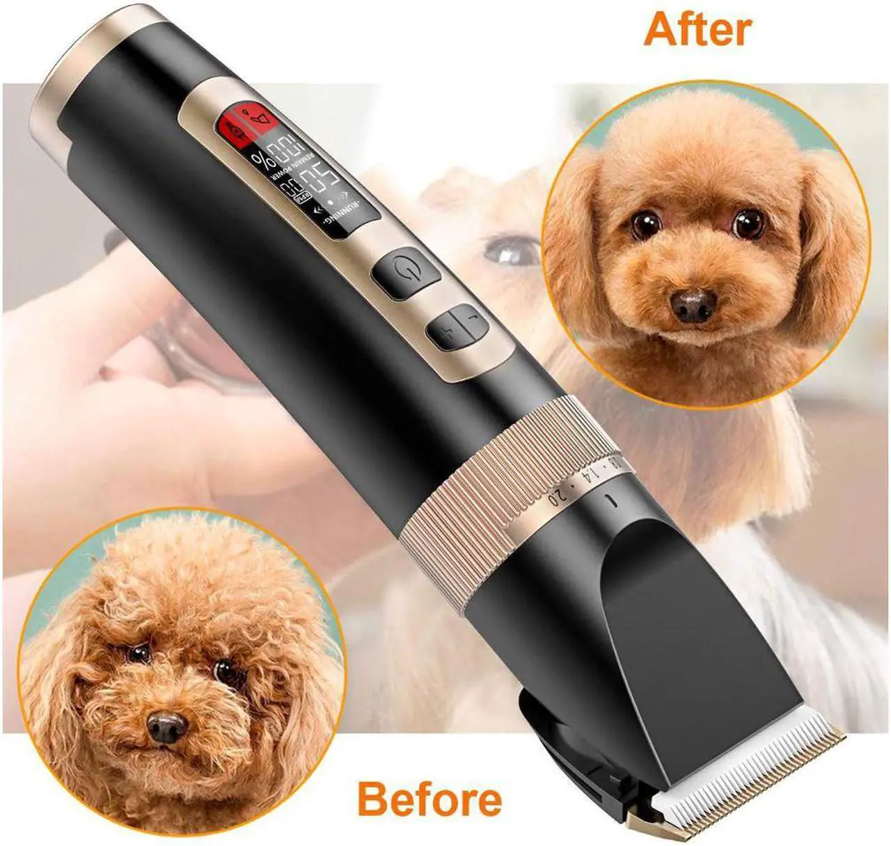 Alt view image 6 of 7 - Dog Grooming Clippers Professional Heavy Duty 2 in 1 with Small Trimmer Blade Quiet Rechargeable Cordless Electric Hair Cutting Kit for Dogs Cats Pets