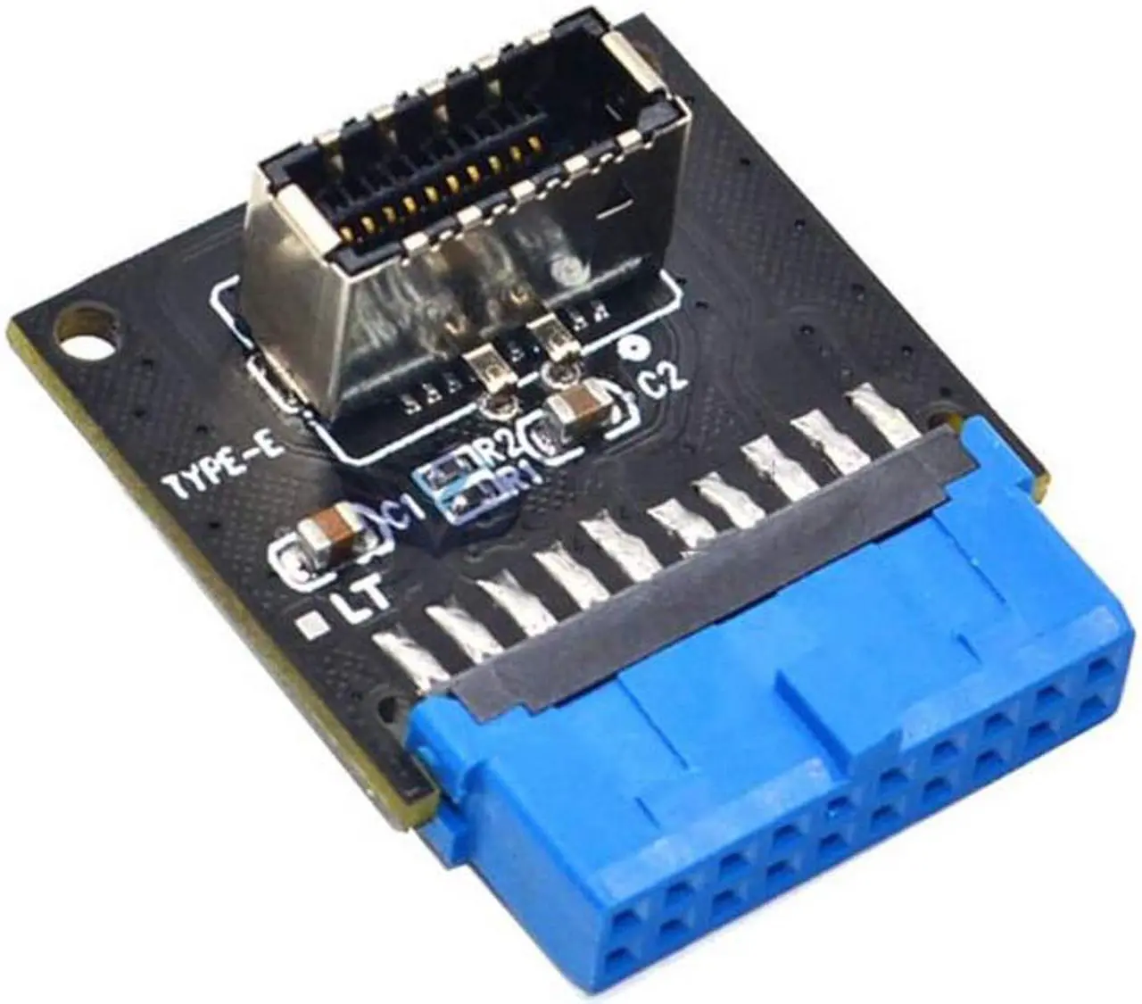 Alt view image 4 of 5 - USB 3.1 Front Panel Socket to USB 3.0 20Pin Header Male Extension Cable Adapter for Motherboard Card 20P USB to Type-E Connector