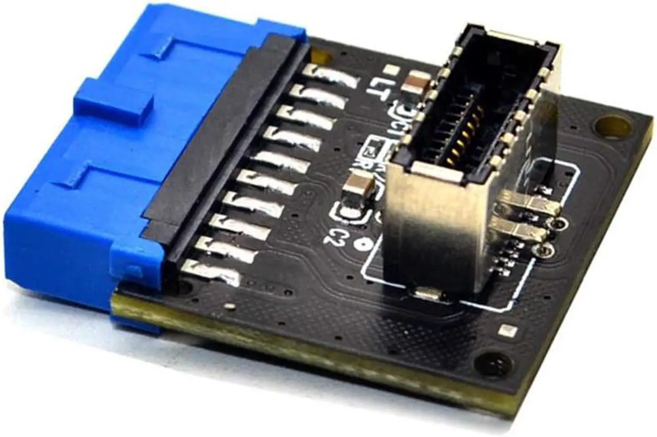 Alt view image 2 of 5 - USB 3.1 Front Panel Socket to USB 3.0 20Pin Header Male Extension Cable Adapter for Motherboard Card 20P USB to Type-E Connector