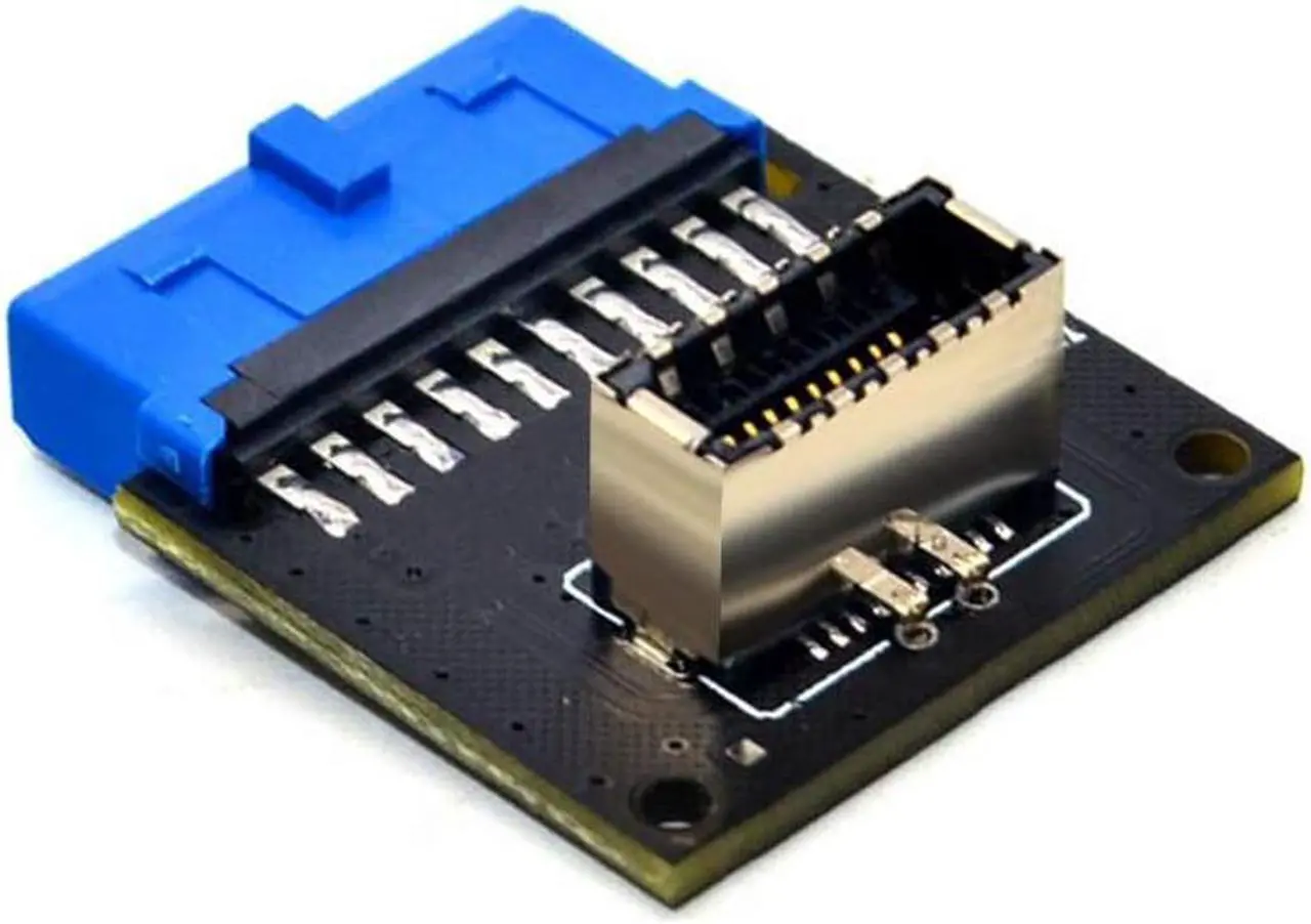 Alt view image 3 of 5 - USB 3.1 Front Panel Socket to USB 3.0 20Pin Header Male Extension Cable Adapter for Motherboard Card 20P USB to Type-E Connector