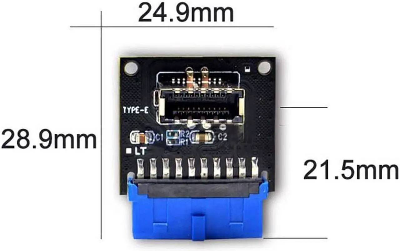 Alt view image 5 of 5 - USB 3.1 Front Panel Socket to USB 3.0 20Pin Header Male Extension Cable Adapter for Motherboard Card 20P USB to Type-E Connector