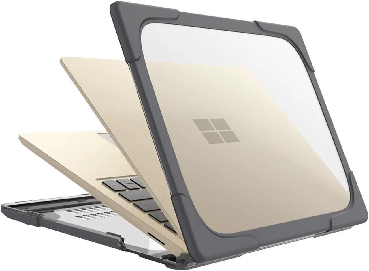Alt view image 7 of 7 - Surface Laptop 3 15 inch Case with Keyboard Cover [Heavy Duty] Slim Rubberized Shockproof Hard Cover with Fold Kickstand for Microsoft Surface Laptop 3 15 inch cover Model 1873