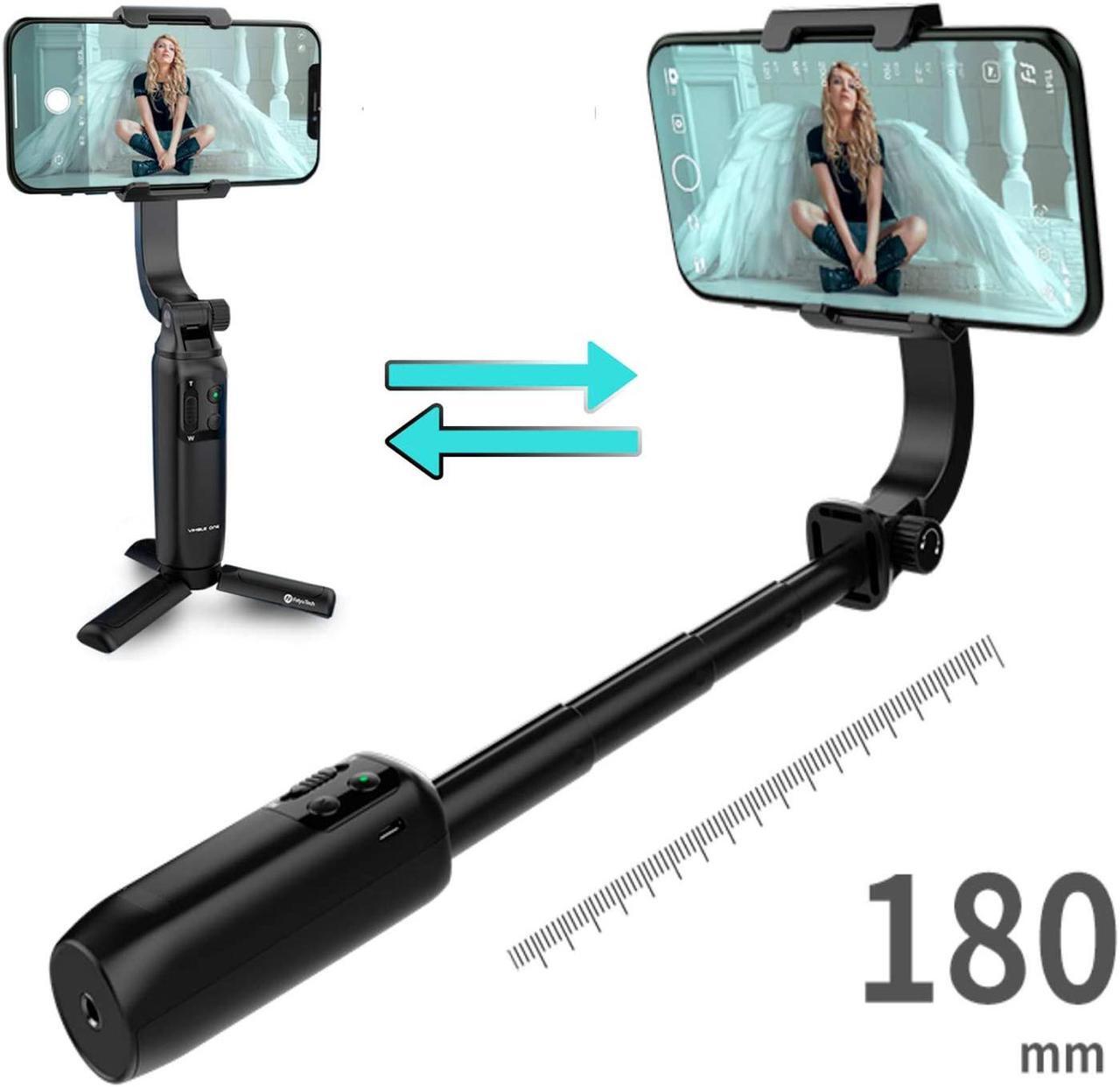 Alt view image 3 of 7 - Gimbal Stabilizer for Smartphone Vimble One Anti-Shake Foldable Gimbal Handheld Selfie Stick Tripod for iPhone Android with 18cm Extensional Stick, Vlog YouTube Live Video TikTok