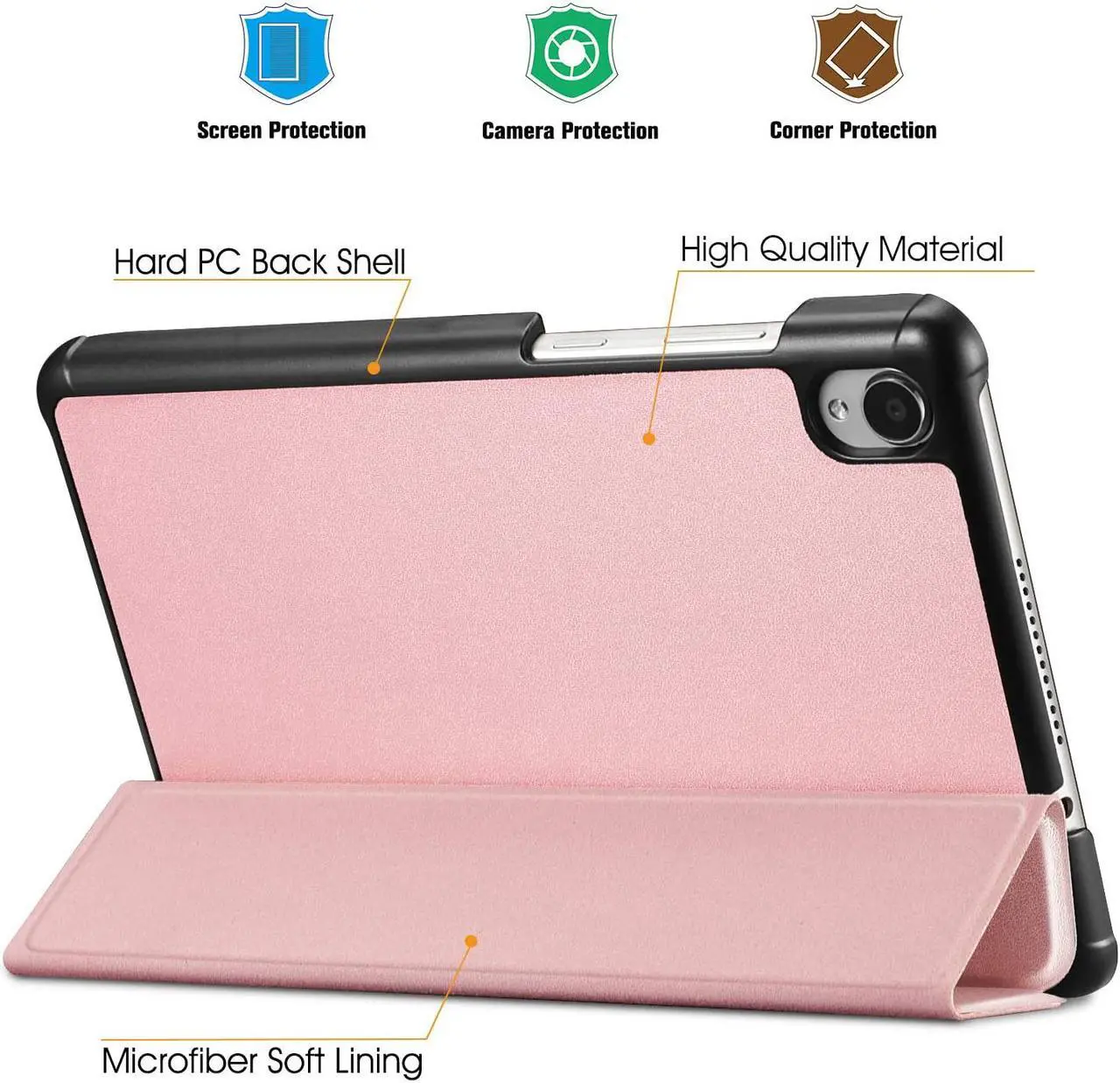 Alt view image 3 of 7 - Case for Lenovo Tab M8 / Smart Tab M8 / Tab M8 FHD - Lightweight Slim Shell Stand Cover for Lenovo Tab M8-HD TB-8505F / TB-8505X 2019 8.0 Inch Tablet