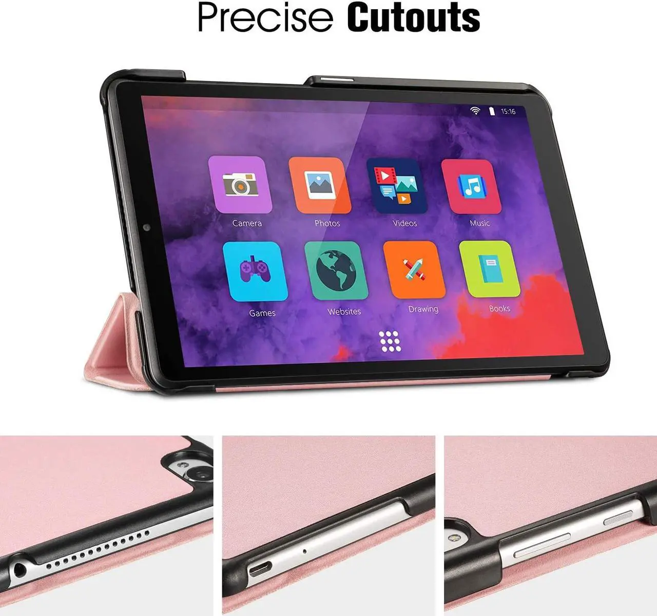 Alt view image 5 of 7 - Case for Lenovo Tab M8 / Smart Tab M8 / Tab M8 FHD - Lightweight Slim Shell Stand Cover for Lenovo Tab M8-HD TB-8505F / TB-8505X 2019 8.0 Inch Tablet