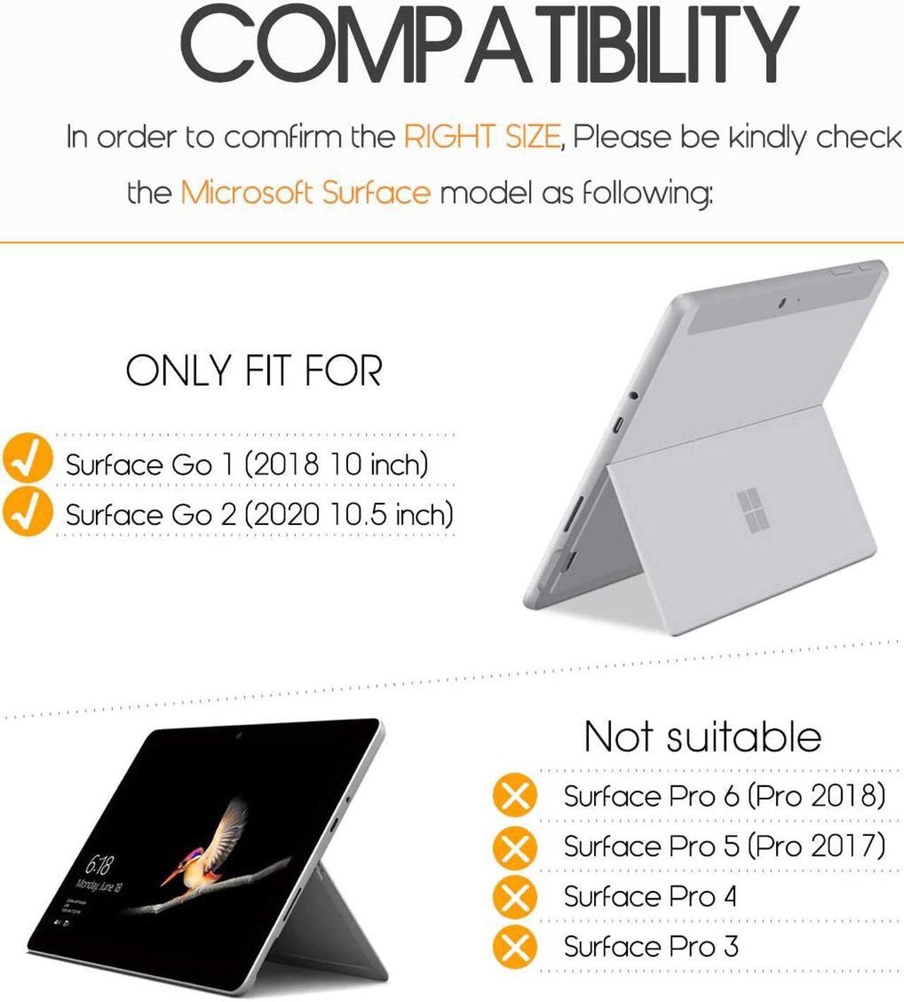 Alt view image 2 of 7 - Type Cover for Microsoft Surface Go 3 2021 / Surface Go 2 2020 / Surface Go 2018 Ultra-Slim Portable Wireless Bluetooth Keyboard with Trackpad, Rechargeable Battery and Charging Cable