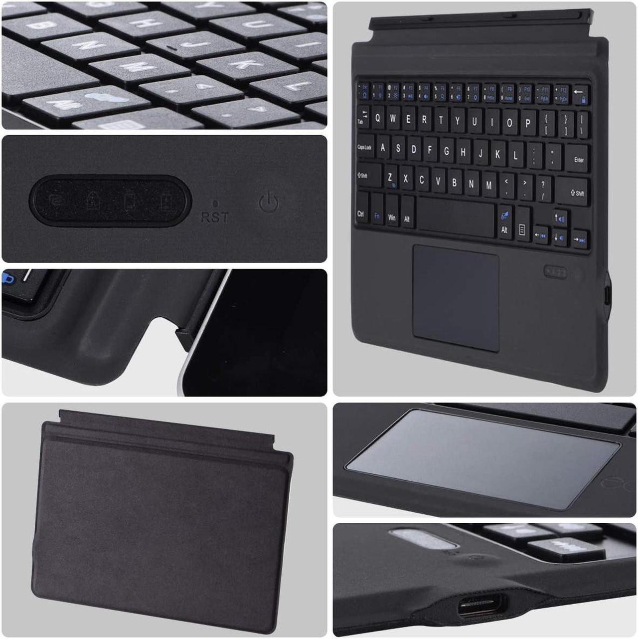 Alt view image 7 of 7 - Type Cover for Microsoft Surface Go 3 2021 / Surface Go 2 2020 / Surface Go 2018 Ultra-Slim Portable Wireless Bluetooth Keyboard with Trackpad, Rechargeable Battery and Charging Cable