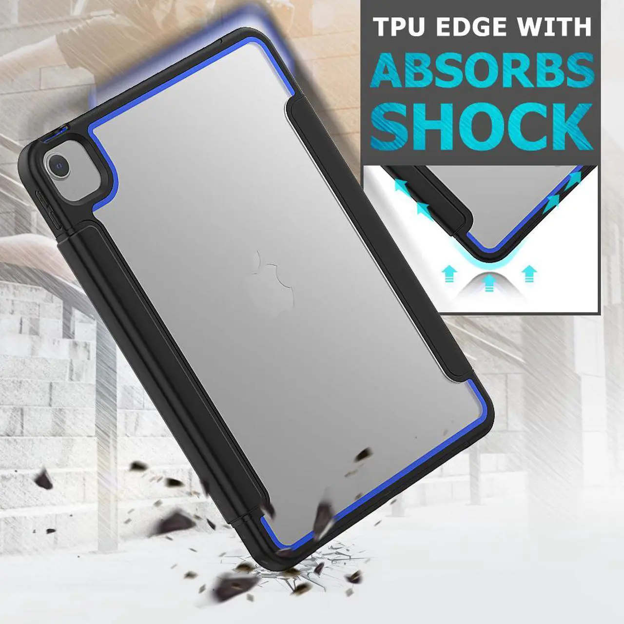 Alt view image 5 of 6 - iPad Air 4 10.9 2020 Case with Pencil Holder Smart Stand Cover with Auto Wake Sleep for iPad Air 4th Generation 10.9 Inch Model A2324 A2072 A2316 A2325