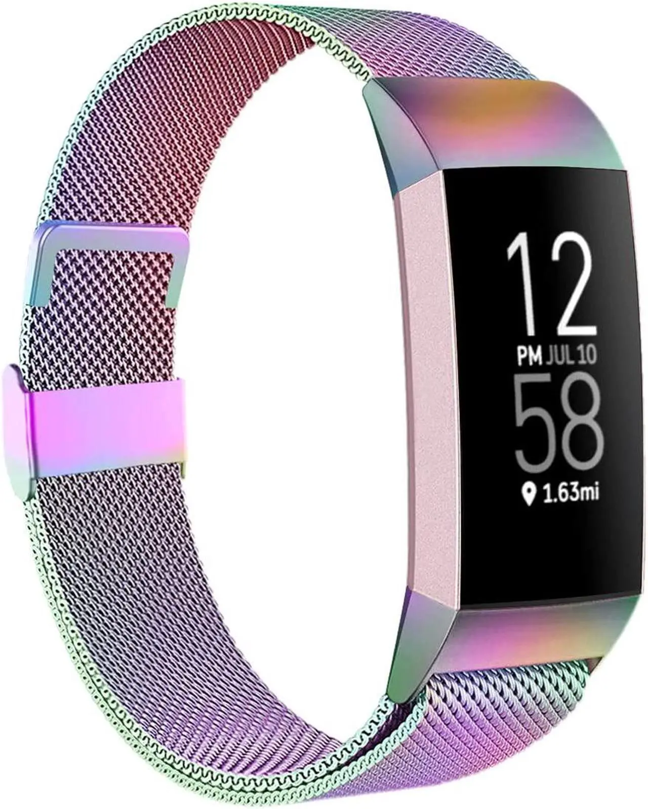 Main image of Compatible with Fitbit Charge 4 Bands for Women Men, Stainless Steel Mesh Magnetic Metal Band Replacement for Fitbit Charge 4 / Charge 3 / Charge 3 SE