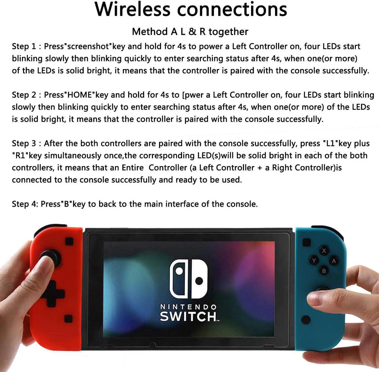 Alt view image 5 of 7 - Wireless Switch Joy Con Pad, Replacement for Nintendo Switch Joy Con Controller, Compatible with Nintendo Switch Console, Support Dual Vibration
