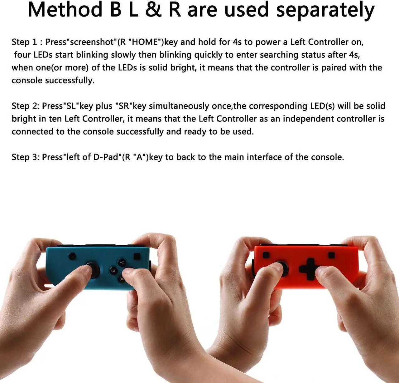 Alt view image 7 of 7 - Wireless Switch Joy Con Pad, Replacement for Nintendo Switch Joy Con Controller, Compatible with Nintendo Switch Console, Support Dual Vibration