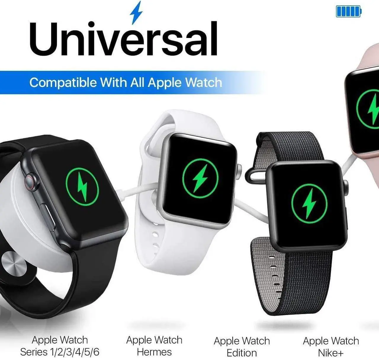 Alt view image 3 of 7 - Wireless Charger Compatible with Apple Watch Series 6 5 4 3 2 1 SE– Magnetic Charging Cable