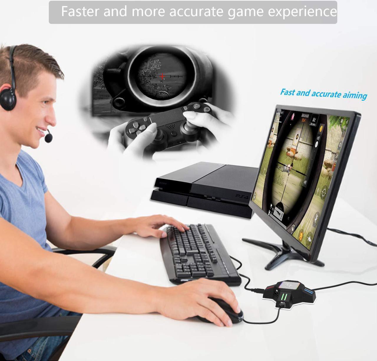 Alt view image 3 of 7 - Keyboard and Mouse Adapter Controller Converter Adapter for Nintendo Switch PS4 PS4 Pro PS4 Slim XBOX PS3 PS3 Slim Keyboard Adapter for Games Like FPS, TPS, RPG and RTS, etc