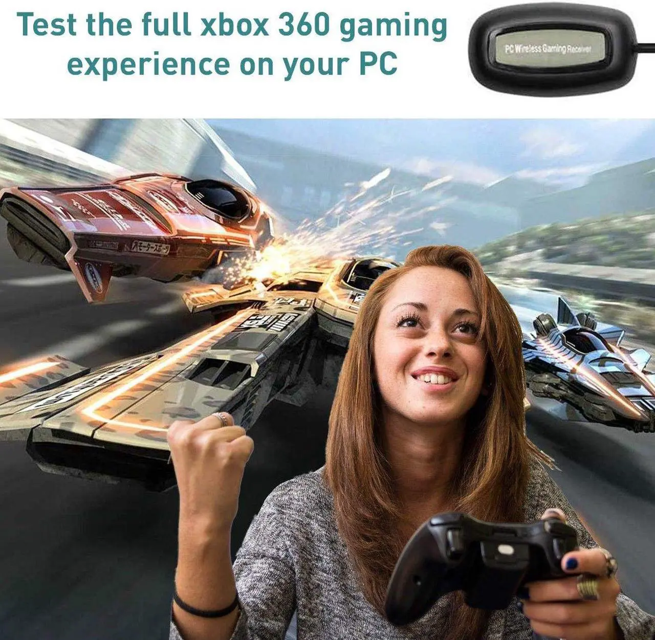 Alt view image 7 of 7 - Wireless USB Gaming Receiver Adapter for Microsoft Xbox One 360 Controllers, Desktop PC Laptop Gaming Adapter for Windows PC