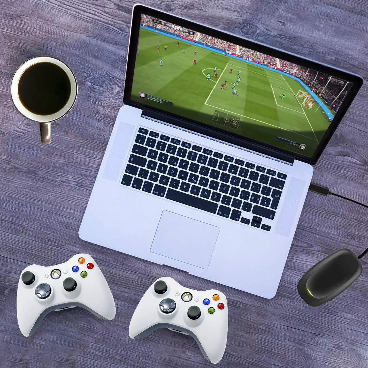 Alt view image 6 of 7 - Wireless USB Gaming Receiver Adapter for Microsoft Xbox One 360 Controllers, Desktop PC Laptop Gaming Adapter for Windows PC