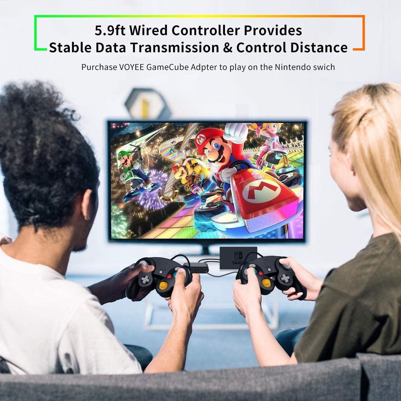 Alt view image 5 of 6 - Gamecube Controller Wired Controllers Classic Gamepad 2 Pack Joystick for Nintendo and Wii Console Game Remote