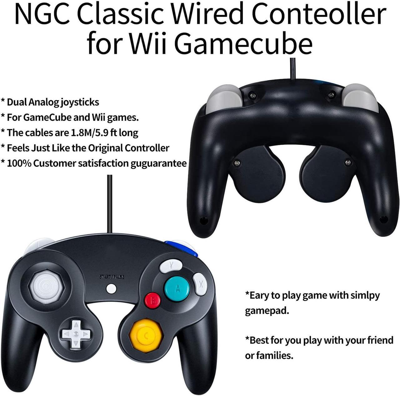 Alt view image 4 of 6 - Gamecube Controller Wired Controllers Classic Gamepad 2 Pack Joystick for Nintendo and Wii Console Game Remote