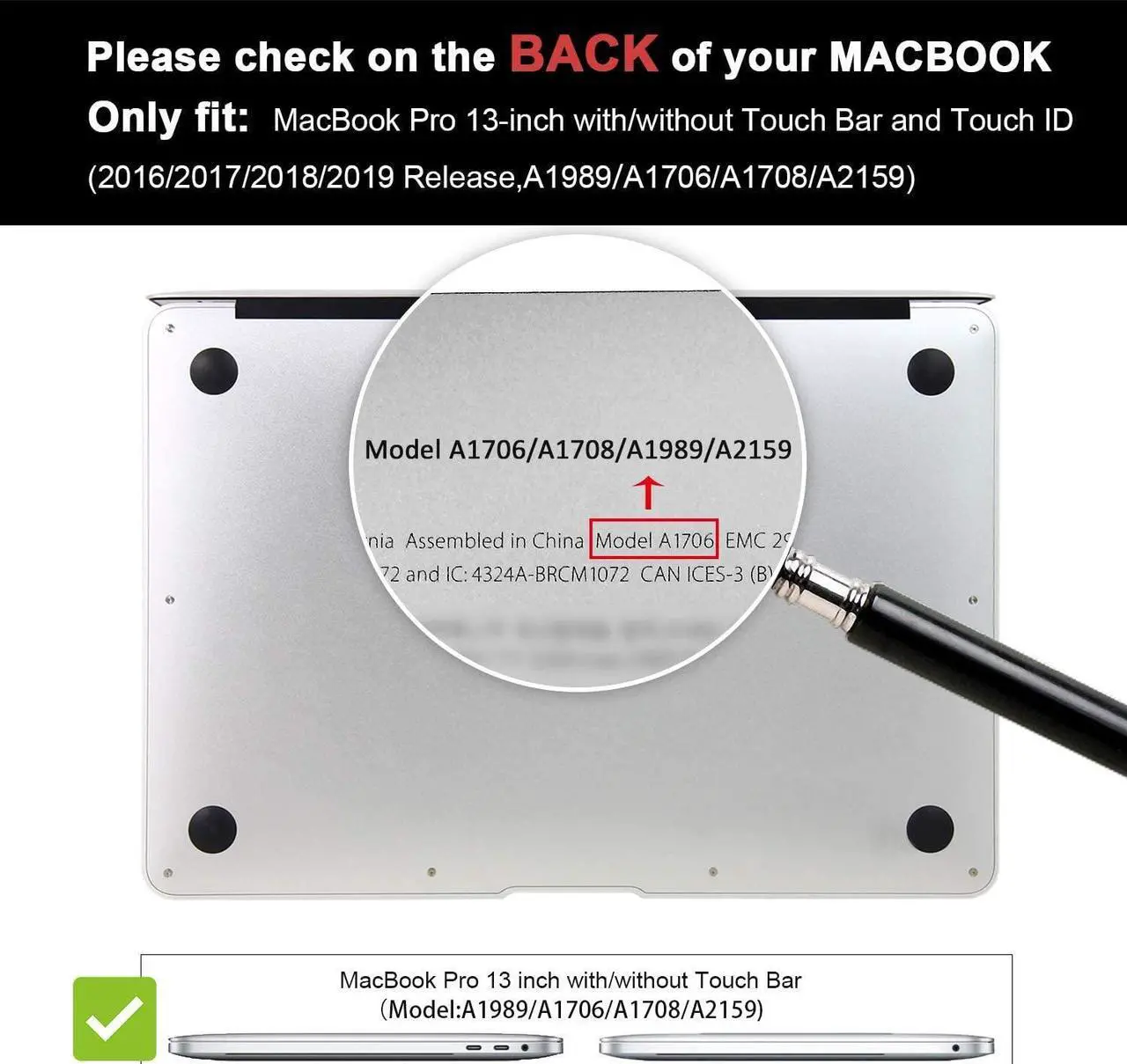 Alt view image 2 of 7 - MacBook Pro 13 Case 2019 2018 2017 2016 Release A2159 A1989 A1706 A1708, Hard Case Shell Cover and Keyboard Skin Cover for MacBook Pro 13 Inch with/Without Touch Bar