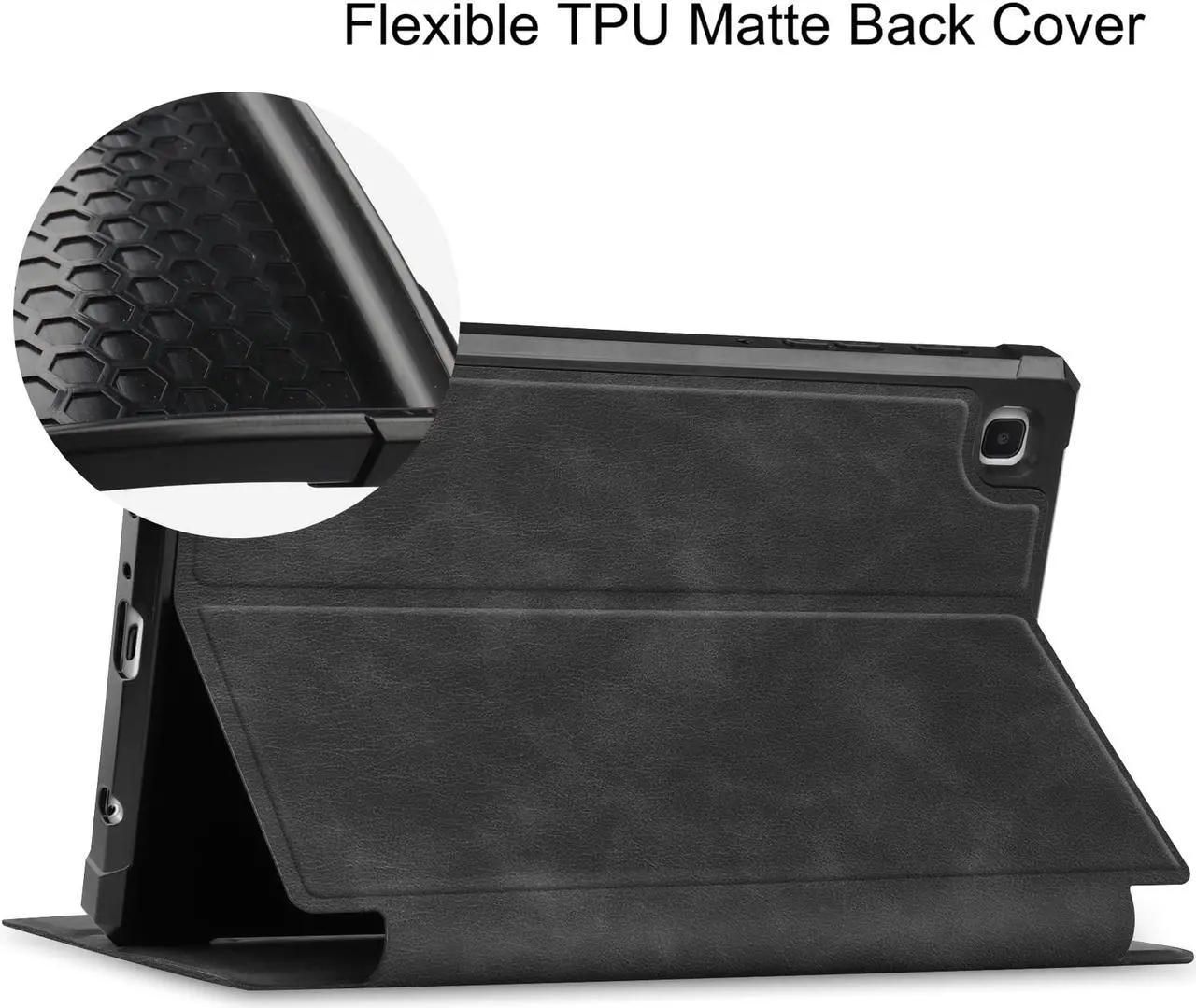 Alt view image 2 of 7 - PU Leather Case for Samsung Galaxy Tab A7 Lite 2021 8.7 inch 2021 Model SM-T225 SM-T220 Slim Folding Stand Cover, Multi-Viewing Angles, Soft TPU Back Cover