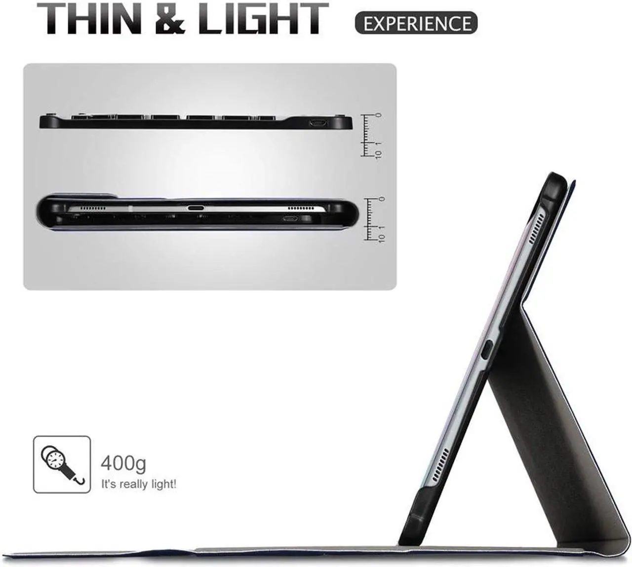 Alt view image 5 of 7 - Keyboard Case for Samsung Galaxy Tab S6 Lite 10.4 inch 2020 Model SM-P610 (Wi-Fi) SM-P615 (LTE), Soft TPU Back Cover with Pencil Holder Detachable Wireless Bluetooth Keyboard