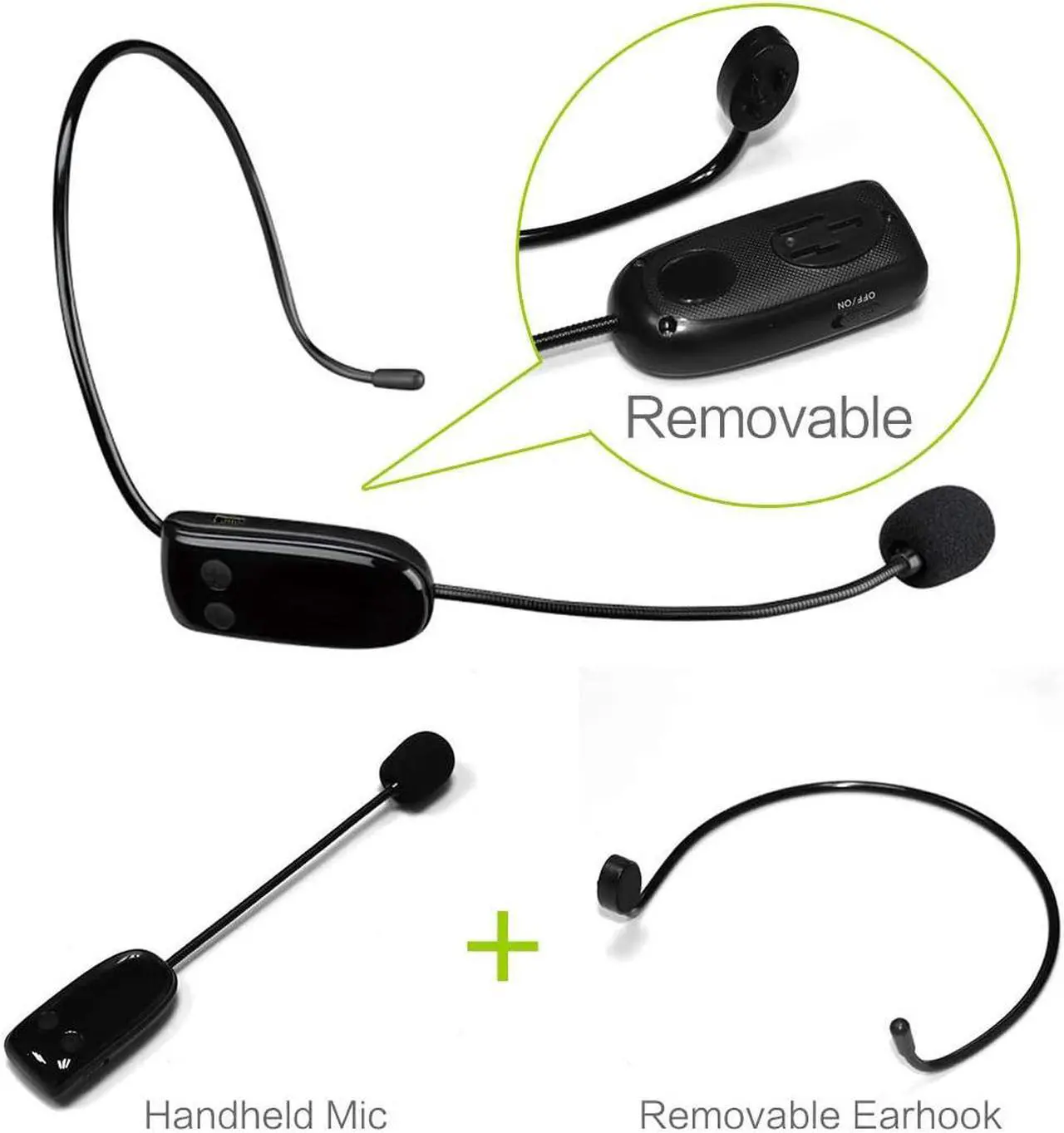 Alt view image 5 of 7 - Wireless Voice Amplifier, Protable 25W High Power PA System with UHF Headset Microphone and Speaker, Multifunction Bluetooth Speakers Megaphone for Outdoor, Teachers, Classroom, Tour Guide, Fitness