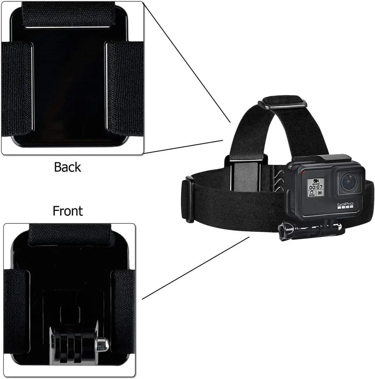 Alt view image 4 of 7 - Chest Mount Harness Chesty Head Mount Strap Kit Compatible with GoPro Hero 9, 8 Black, Hero 7, 6, 5, 4, Session, 3+, 3, 2, 1, Hero (2018), Fusion, DJI Osmo Action Cameras