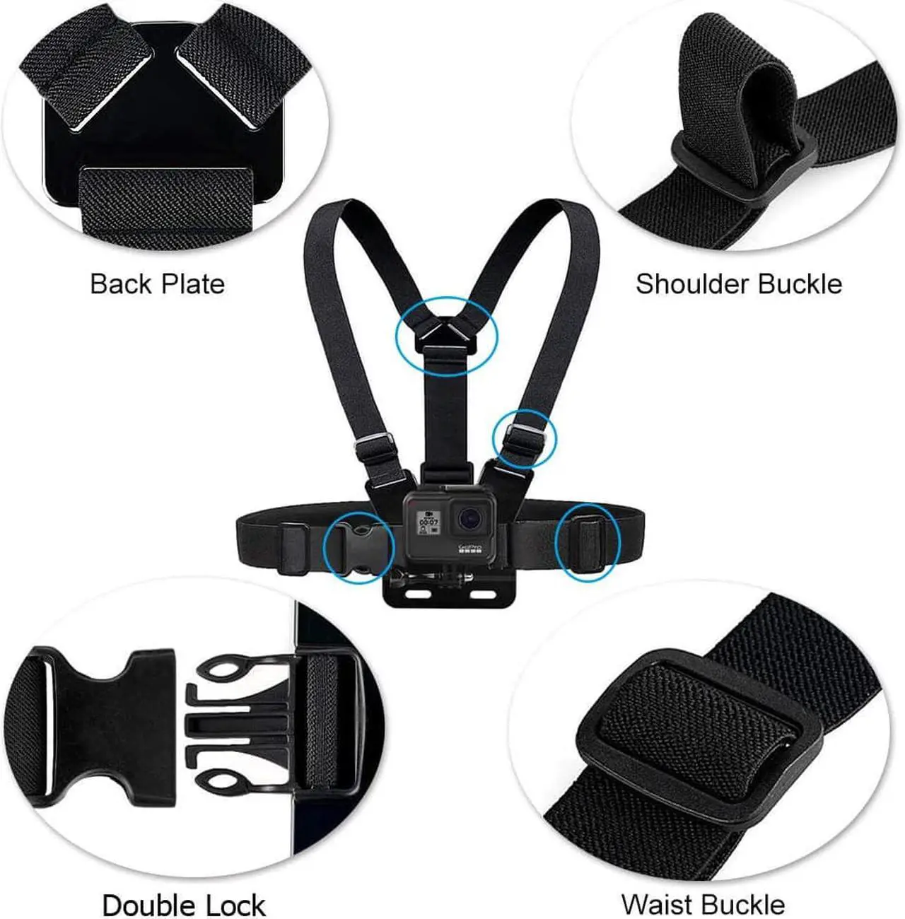 Alt view image 5 of 7 - Chest Mount Harness Chesty Head Mount Strap Kit Compatible with GoPro Hero 9, 8 Black, Hero 7, 6, 5, 4, Session, 3+, 3, 2, 1, Hero (2018), Fusion, DJI Osmo Action Cameras
