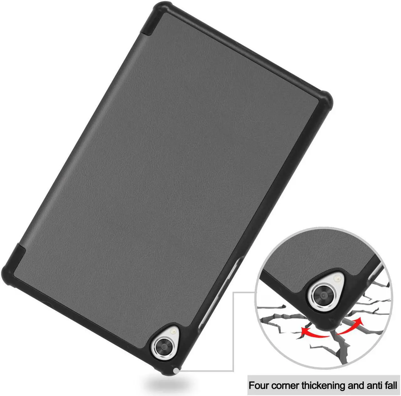 Alt view image 7 of 7 - Lenovo Tab M8 / Tab M8 HD LTE/Smart Tab M8 / Tab M8 FHD Case, Trifold Stand Slim Lightweight Case Cover for Lenovo Tab M8 3rd Gen TB-8506F / TB-8506X / TB-8505F / TB-8505X / TB-8705F/ TB-8505FS Gray