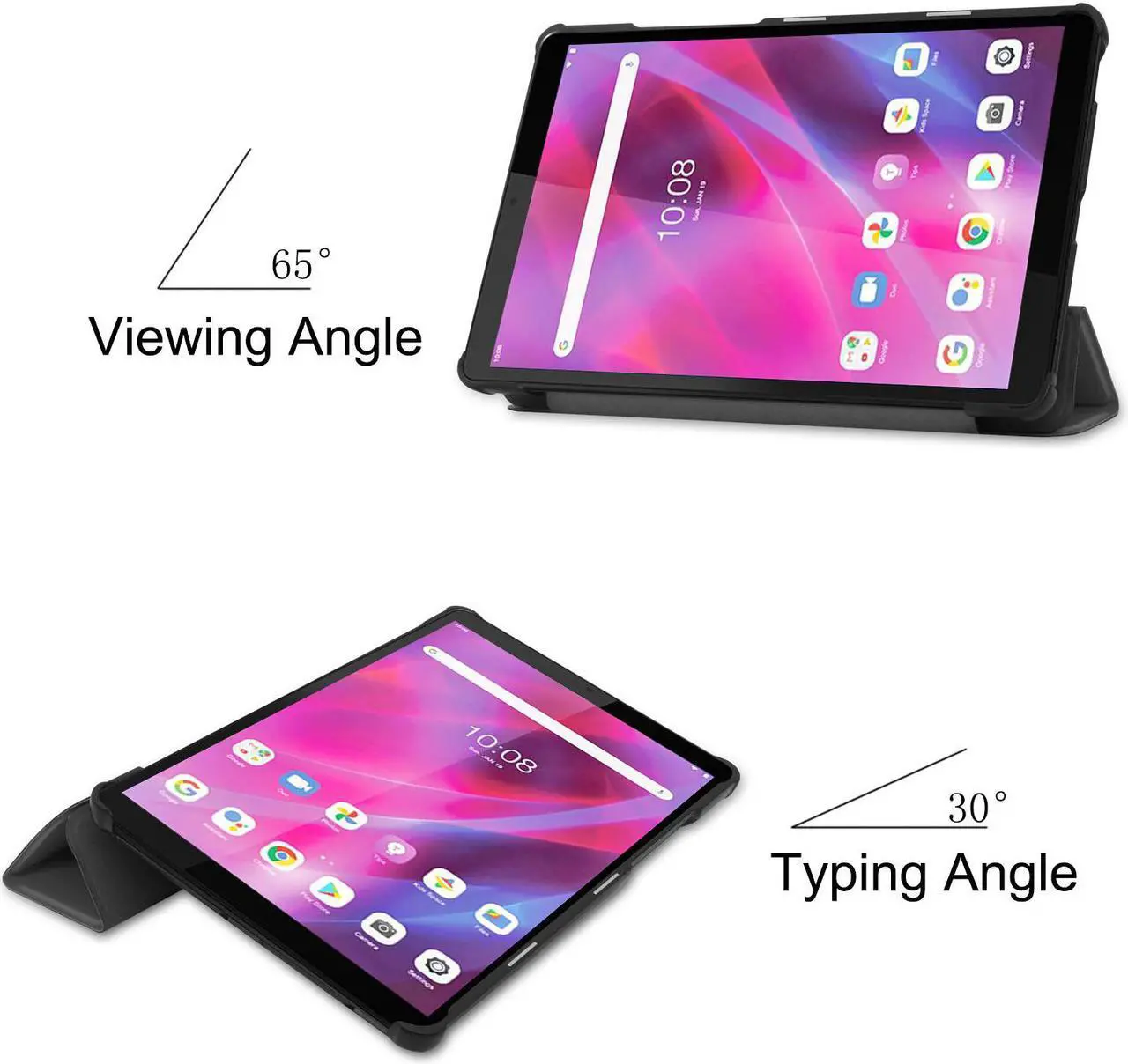 Alt view image 4 of 7 - Lenovo Tab M8 / Tab M8 HD LTE/Smart Tab M8 / Tab M8 FHD Case, Trifold Stand Slim Lightweight Case Cover for Lenovo Tab M8 3rd Gen TB-8506F / TB-8506X / TB-8505F / TB-8505X / TB-8705F/ TB-8505FS Gray
