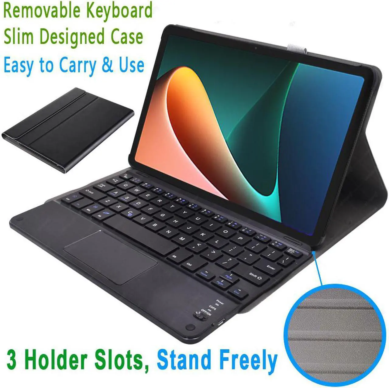 Alt view image 4 of 7 - Touchpad Keyboard Case for Xiaomi Pad 5 / Xiaomi Pad 5 Pro 11 inch 2021/ Xiaomi Pad 5 Pro 5G Detachable Wireless Keyboard with Trackpad & Pencil Holder