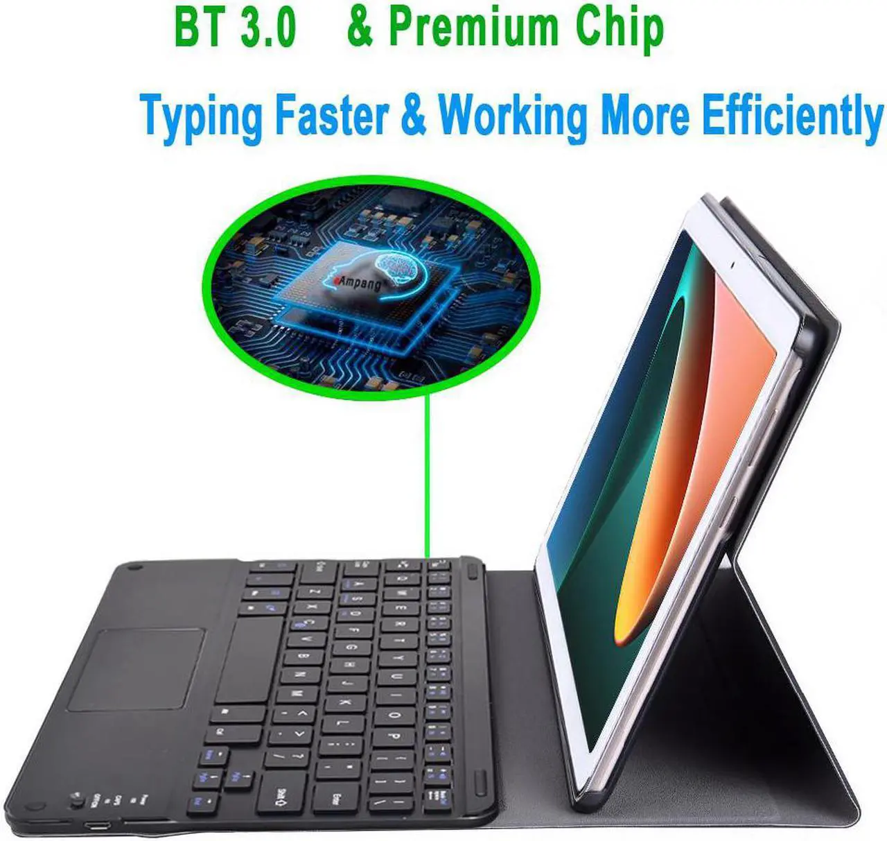 Alt view image 3 of 7 - Touchpad Keyboard Case for Xiaomi Pad 5 / Xiaomi Pad 5 Pro 11 inch 2021/ Xiaomi Pad 5 Pro 5G Detachable Wireless Keyboard with Trackpad & Pencil Holder