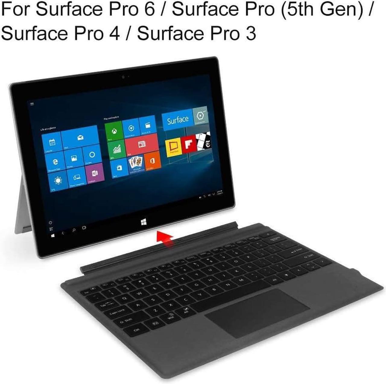 Alt view image 7 of 7 - Type Cover for Microsoft Surface Pro 7 Plus / Pro 7 / Pro 5 / Pro 4 / Por 3, [7-Color Backlit] Wireless Bluetooth Keyboard with Rechargeable Battery/Trackpad, Auto Sleep/Wake